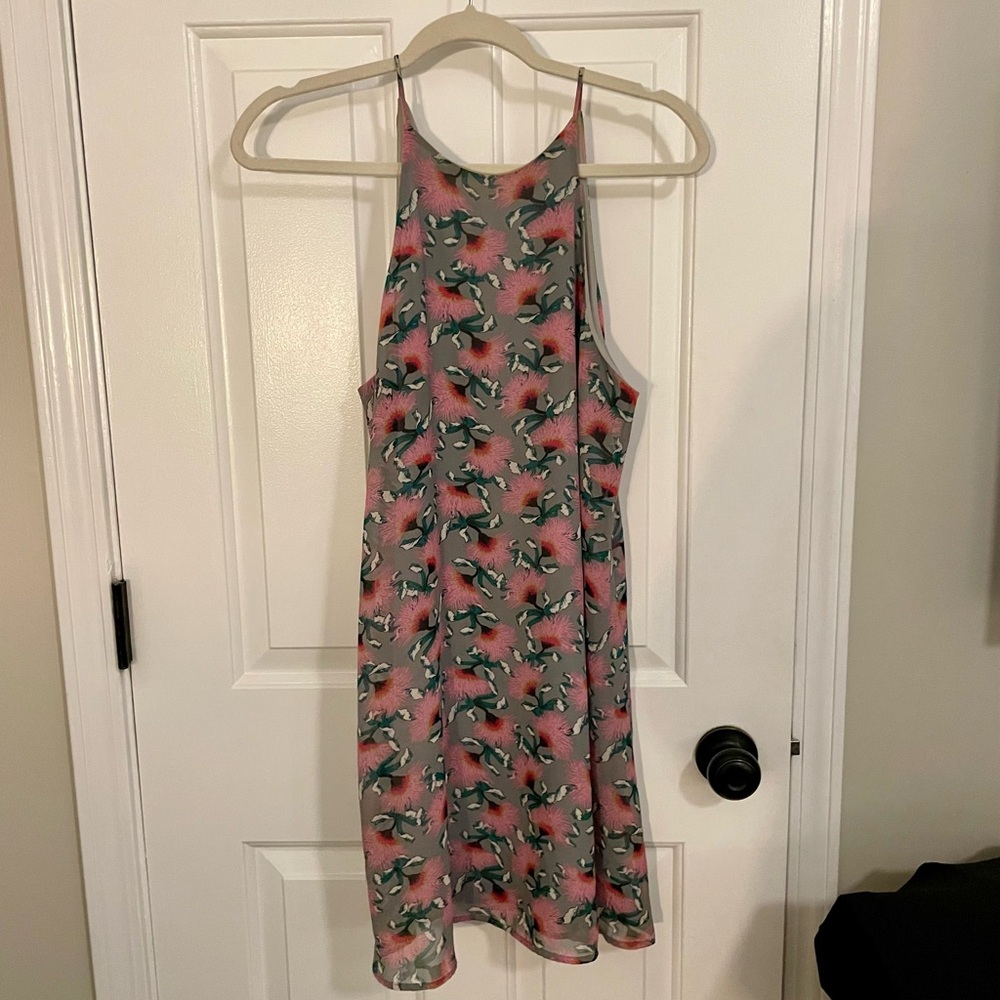Flower high neck dress